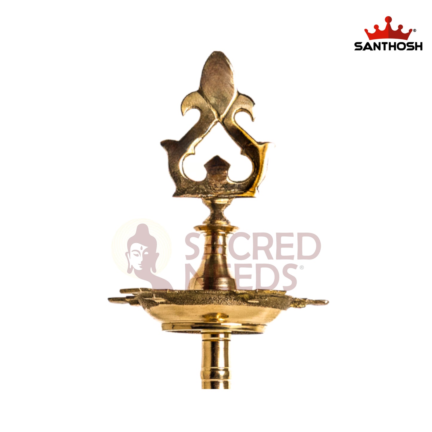 Sacred Needs Brass Box Kuthu Vilakku – 18 Inch (45.7 cm) Height | Traditional Brass Lamp for Pooja Room, Temple & Festive Rituals