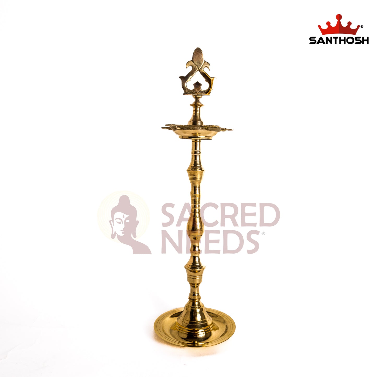 Sacred Needs Brass Box Kuthu Vilakku – 18 Inch (45.7 cm) Height | Traditional Brass Lamp for Pooja Room, Temple & Festive Rituals