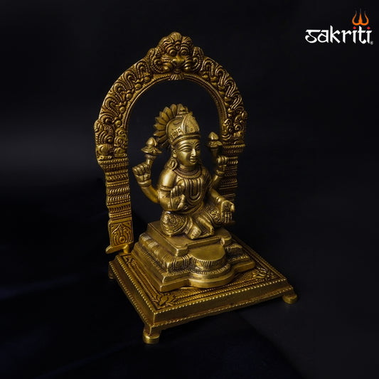 Sacred Needs Brass Frame with Base – 8 Inch (20.3 cm) Height | Decorative Brass Photo/Idol Frame Stand for Pooja Room & Home Décor