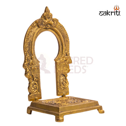 Brass Frame with Base – 6.5 Inch | Decorative Brass Photo Frame for Pooja & Home Decor