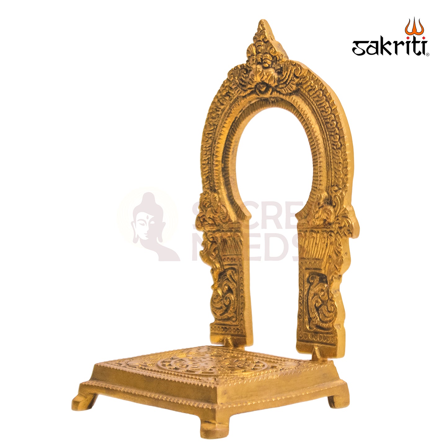 Brass Frame with Base – 6.5 Inch | Decorative Brass Photo Frame for Pooja & Home Decor