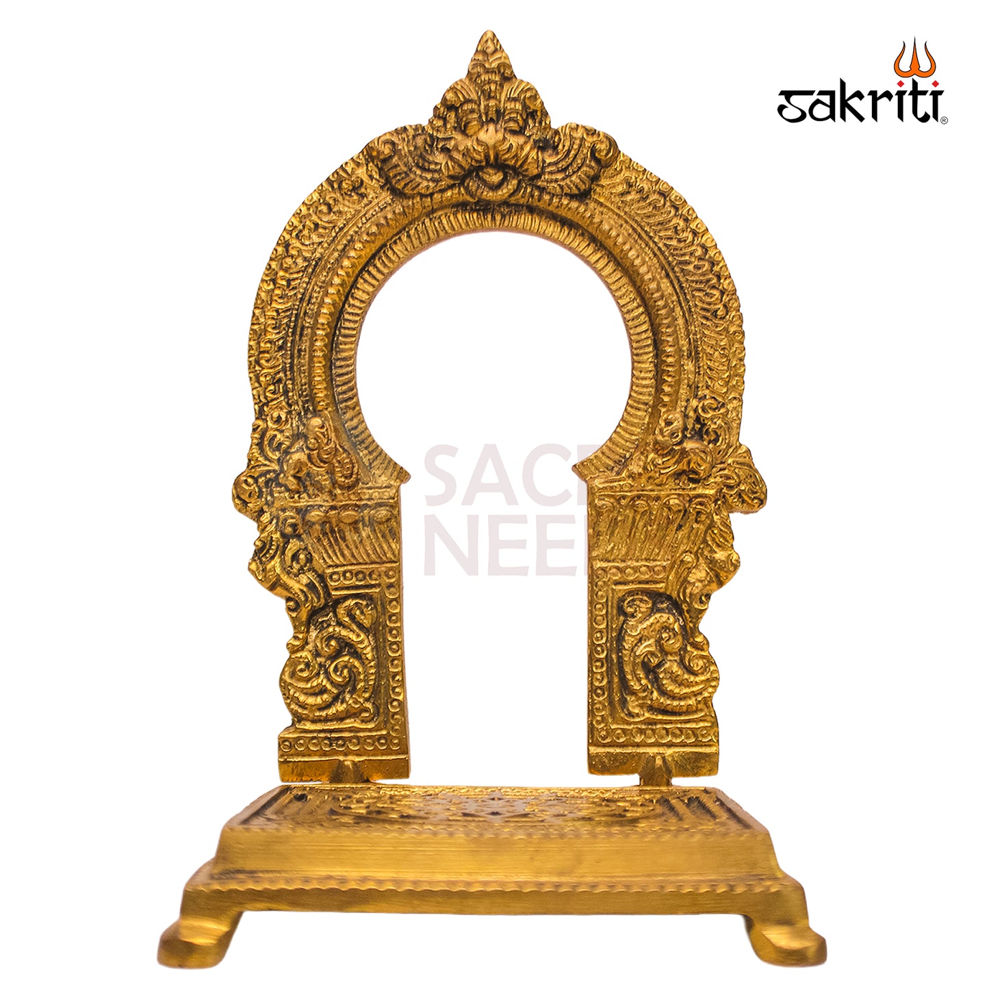 Brass Frame with Base – 6.5 Inch | Decorative Brass Photo Frame for Pooja & Home Decor
