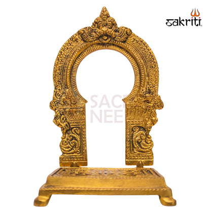 Brass Frame with Base – 6.5 Inch | Decorative Brass Photo Frame for Pooja & Home Decor