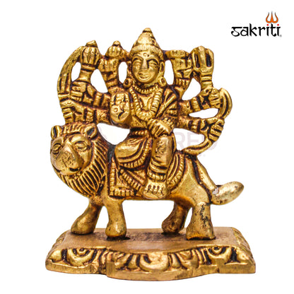 Sacred Needs Brass Durga Idol – 2.5 Inch (6.4 cm) Height | Maa Durga Statue for Pooja Room, Temple & Spiritual Home Décor