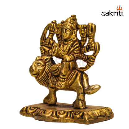 Sacred Needs Brass Durga Idol – 2.5 Inch (6.4 cm) Height | Maa Durga Statue for Pooja Room, Temple & Spiritual Home Décor