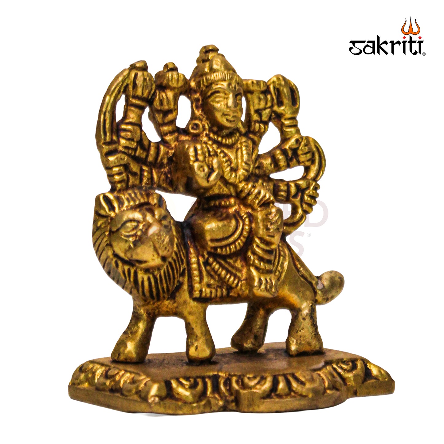 Sacred Needs Brass Durga Idol – 2.5 Inch (6.4 cm) Height | Maa Durga Statue for Pooja Room, Temple & Spiritual Home Décor