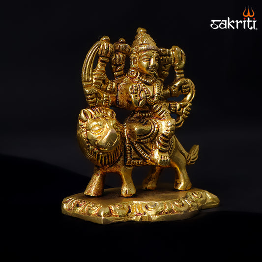 Sacred Needs Brass Durga Idol – 2.5 Inch (6.4 cm) Height | Maa Durga Statue for Pooja Room, Temple & Spiritual Home Décor