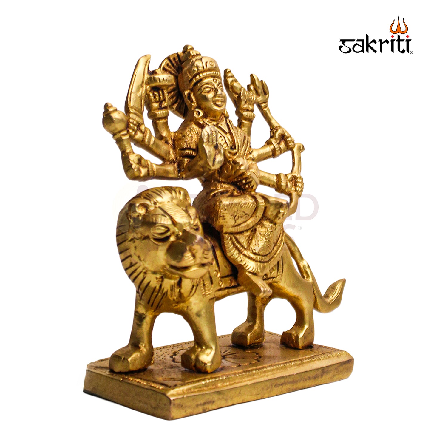Brass Durga Idol – 4.2 Inch | Goddess Durga Murti for Temple, Worship & Home Decor