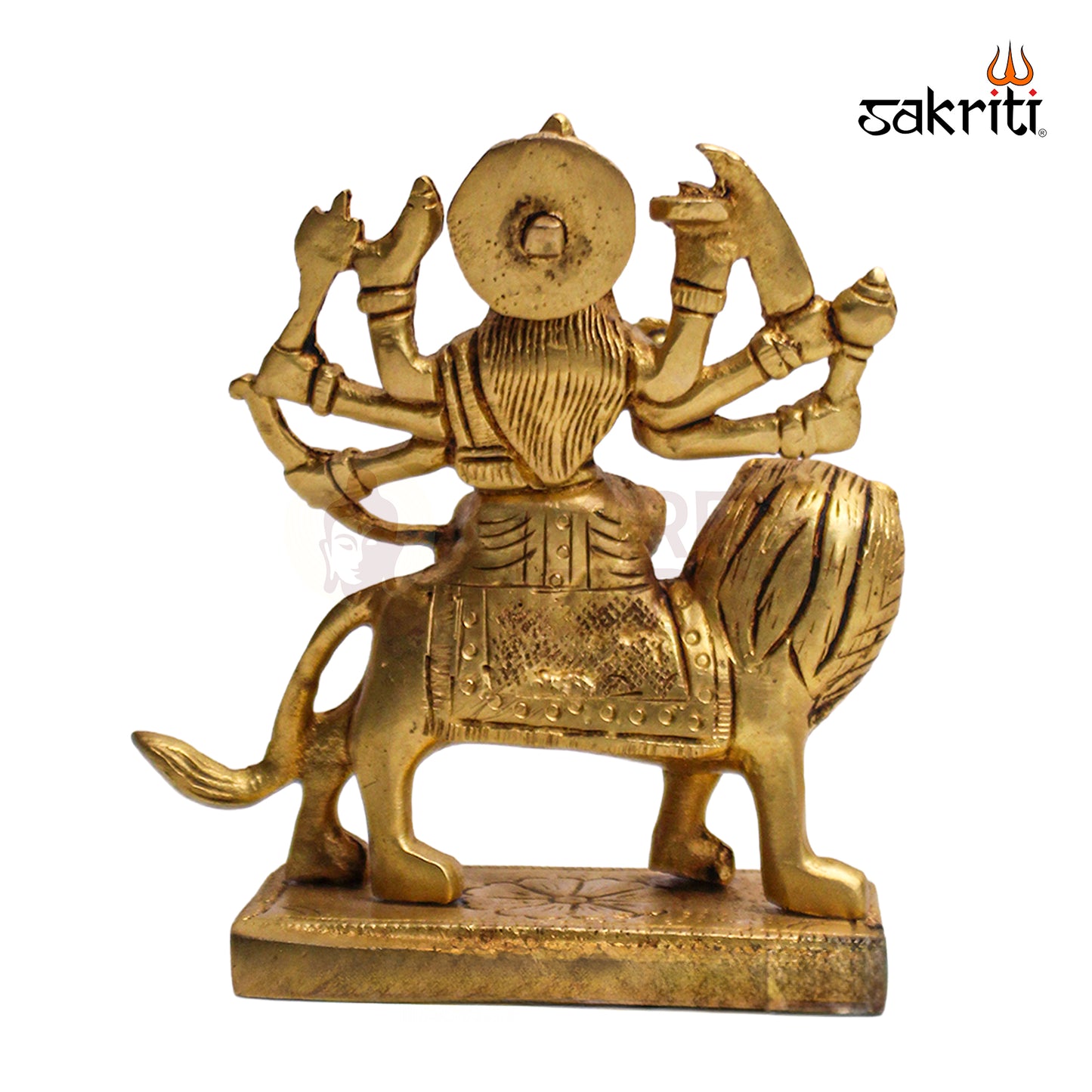 Brass Durga Idol – 4.2 Inch | Goddess Durga Murti for Temple, Worship & Home Decor