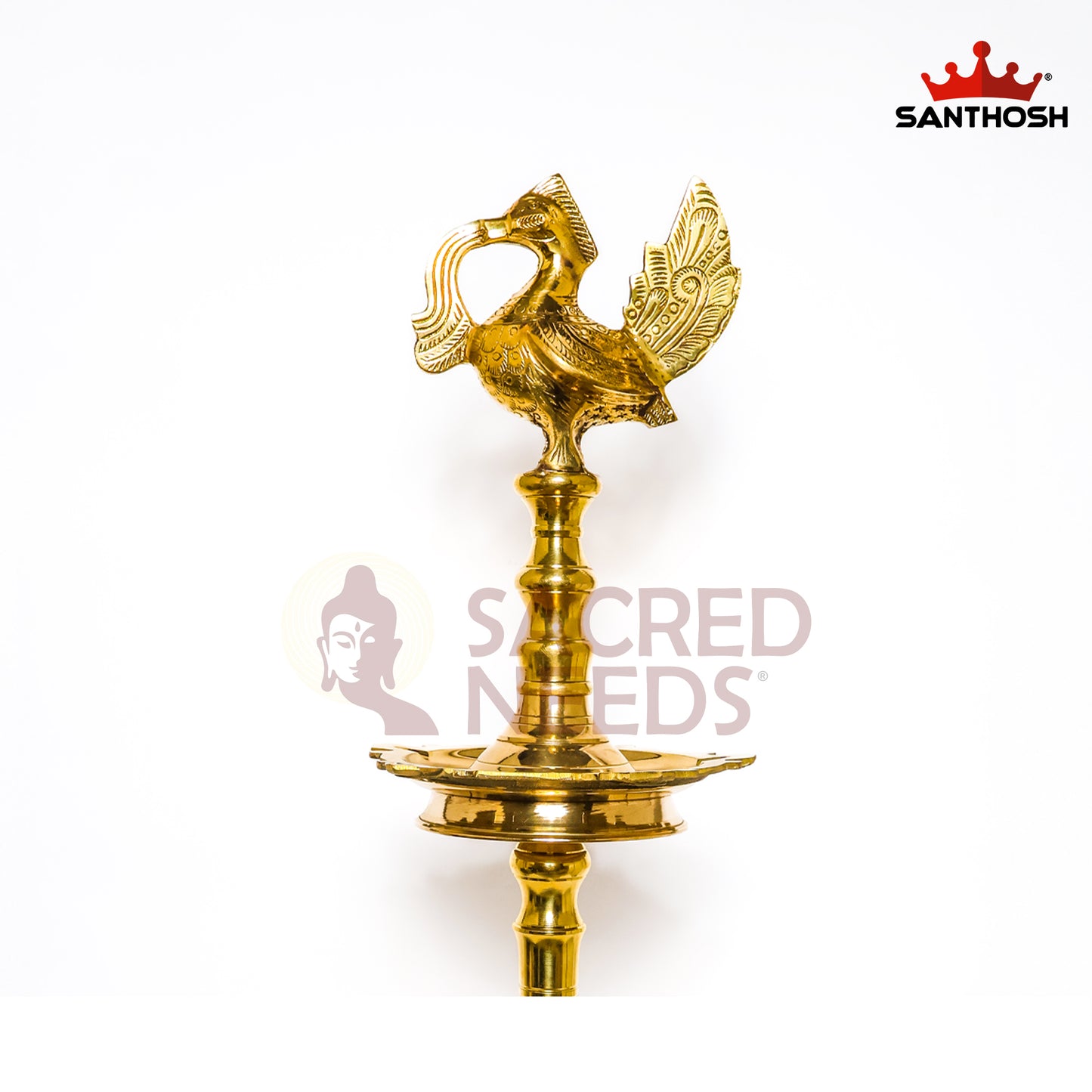 Sacred Needs Brass Annapakshi Kerala Vilakku – 36 Inch (91.4 cm) Height | Traditional Brass Oil Lamp for Temple, Pooja, Festivals & Home Décor