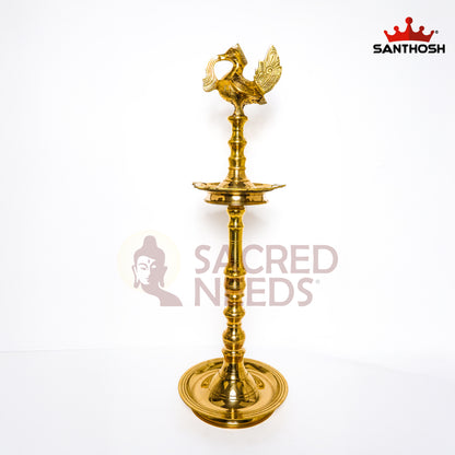 Sacred Needs Brass Annapakshi Kerala Vilakku – 36 Inch (91.4 cm) Height | Traditional Brass Oil Lamp for Temple, Pooja, Festivals & Home Décor