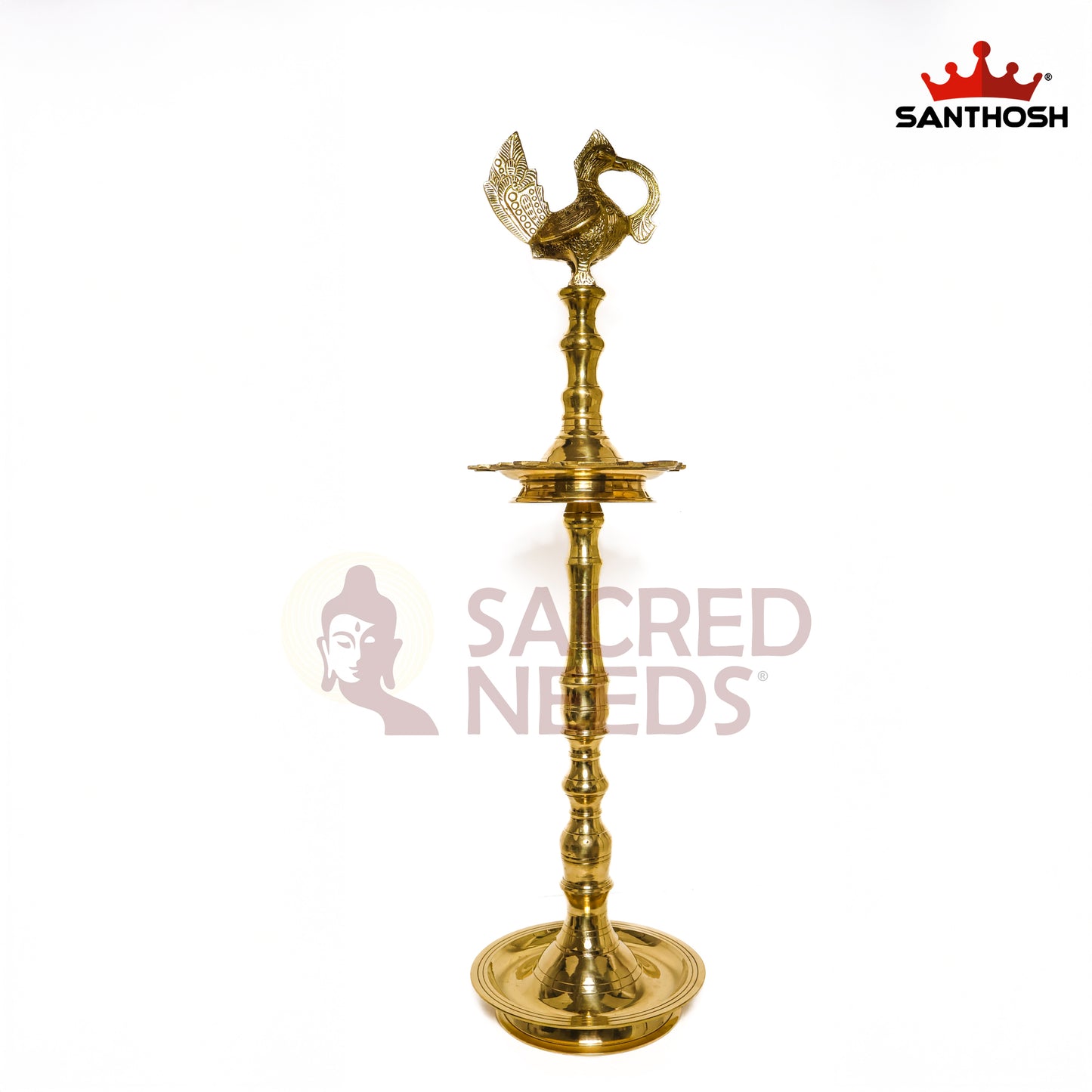 Sacred Needs Brass Annapakshi Kerala Vilakku – 44 Inch (111.8 cm) Height | Traditional Kerala Oil Lamp with Annapakshi Design for Temple & Pooja