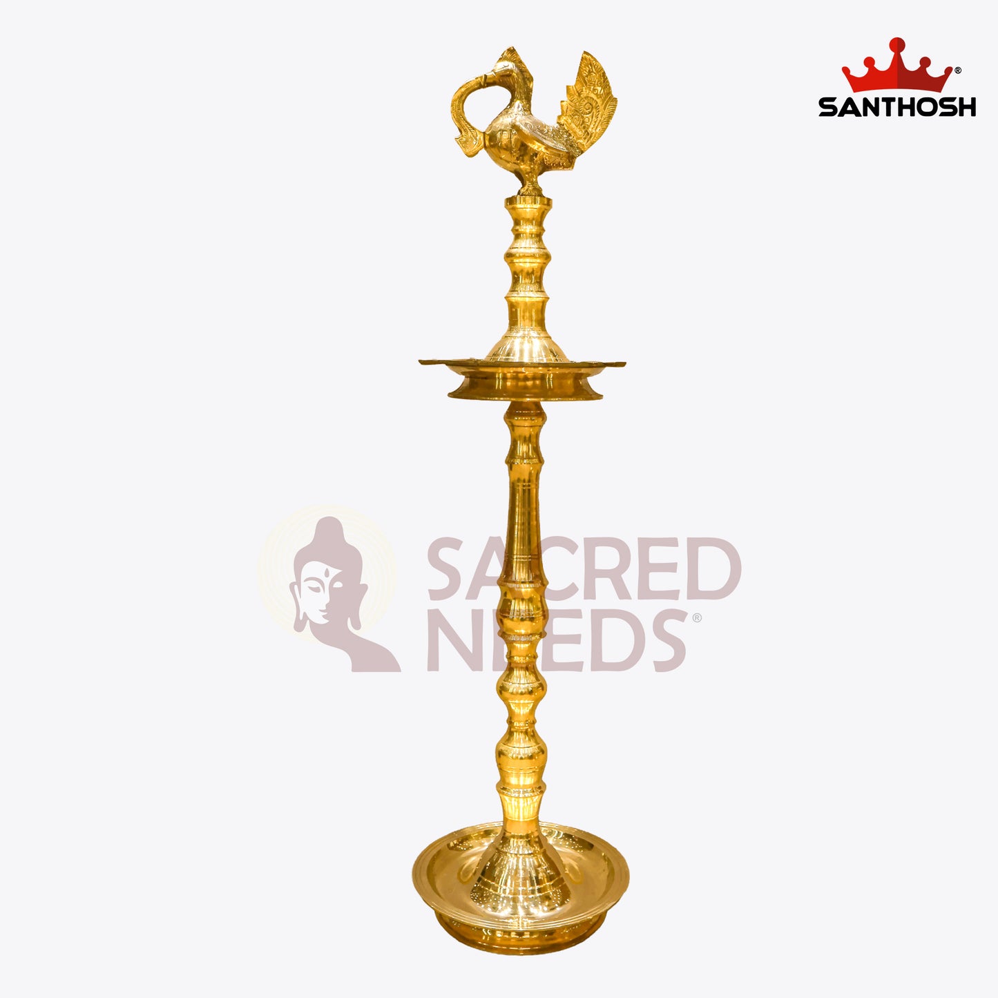 Sacred Needs Brass Annapakshi Kerala Vilakku – 49 Inch (124.5 cm) Height | Traditional Kerala Oil Lamp for Temple, Pooja & Festivals