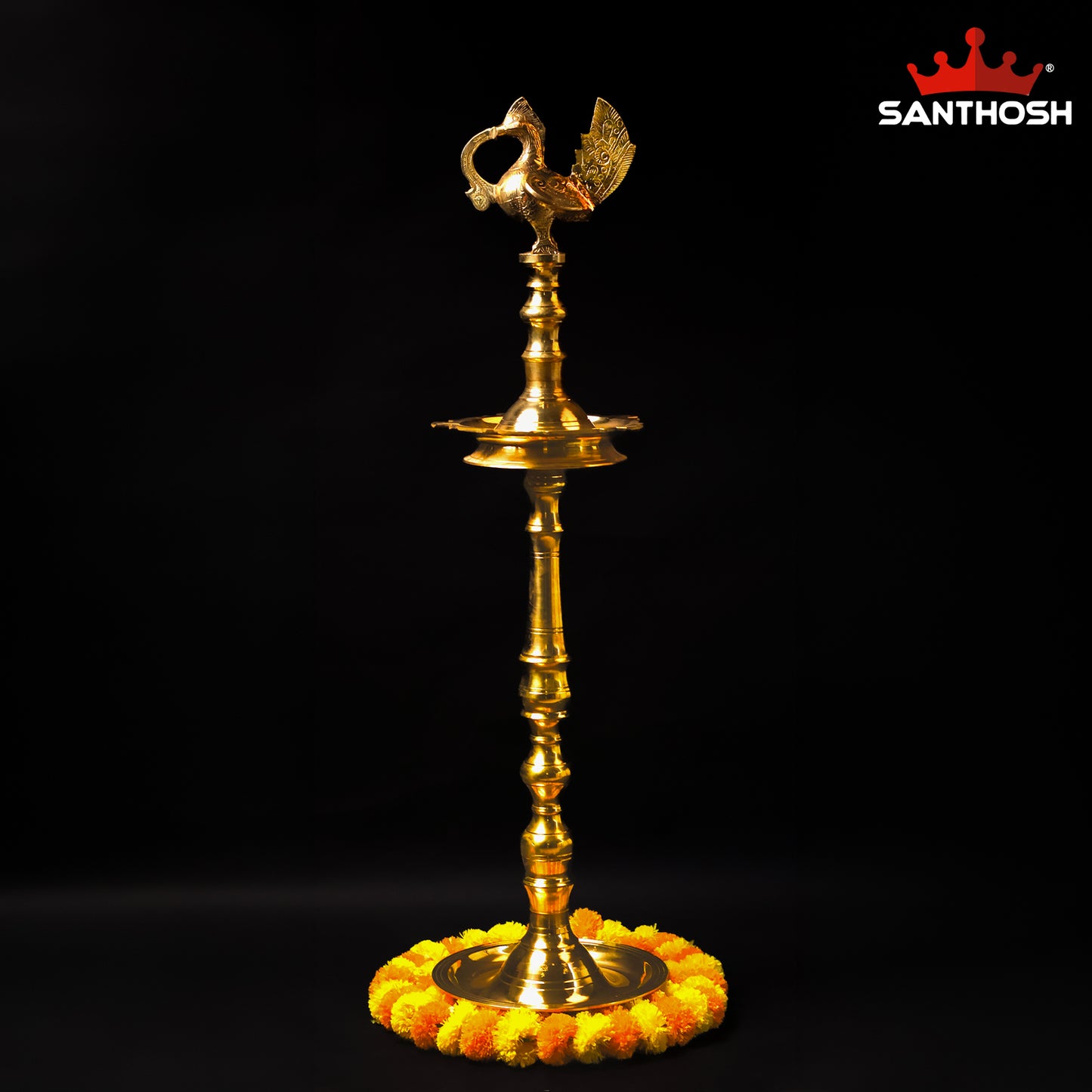 Sacred Needs Brass Annapakshi Kerala Vilakku – 49 Inch (124.5 cm) Height | Traditional Kerala Oil Lamp for Temple, Pooja & Festivals