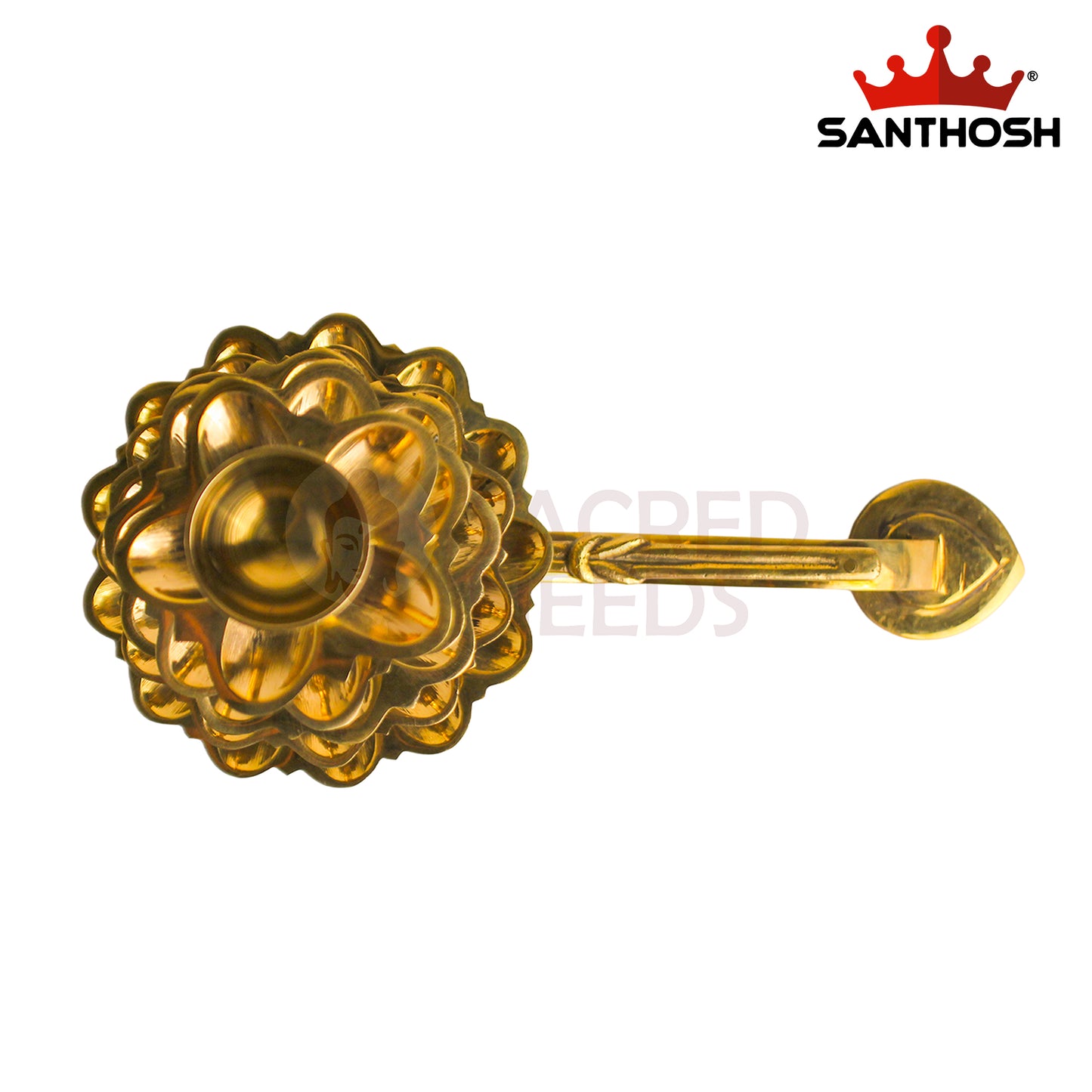 Brass 5 Step Deeparadhana Stand – 16 Inch | Multi-Step Pooja Deepam for Temple & Festivals