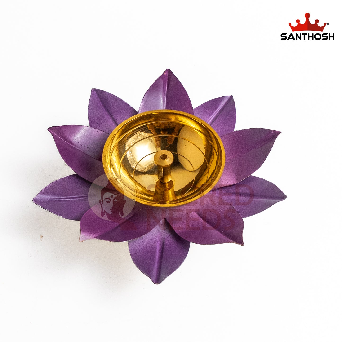 Sacred Needs Brass Lotus Pyali – 1.8 Inch (4.6 cm) Height | Decorative Brass Lotus Bowl for Pooja, Diya & Home Décor