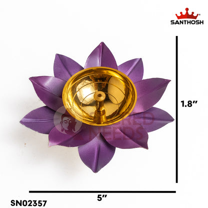 Sacred Needs Brass Lotus Pyali – 1.8 Inch (4.6 cm) Height | Decorative Brass Lotus Bowl for Pooja, Diya & Home Décor