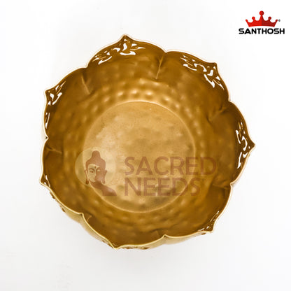 Sacred Needs Iron Cut Urli Bowl – 5.4 Inch (13.7 cm) Height | Decorative Metal Urli for Home Décor, Floating Flowers & Festive Decoration