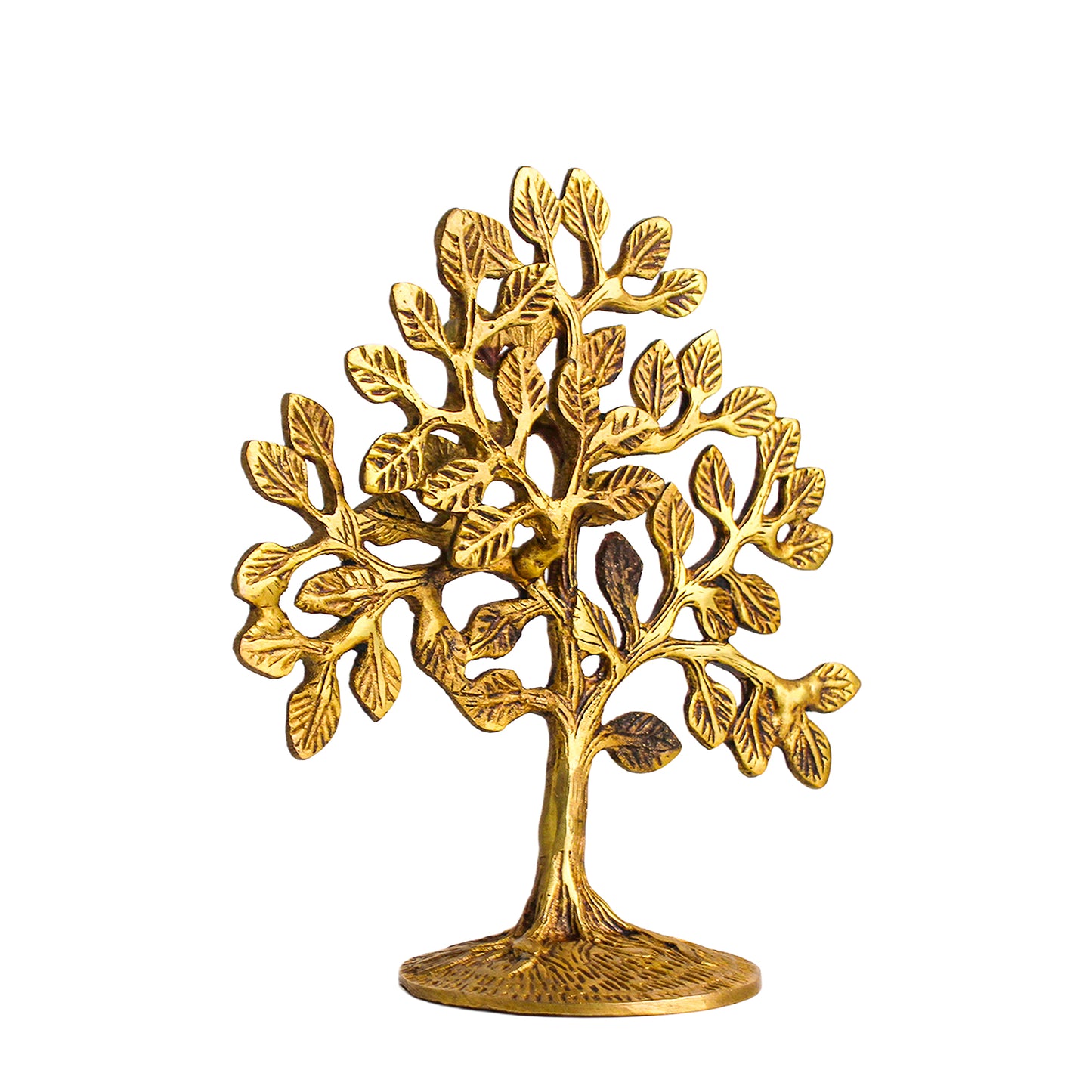 Brass Tree Showpiece – 6.5 Inch | Traditional Decorative Brass Tree for Home & Office