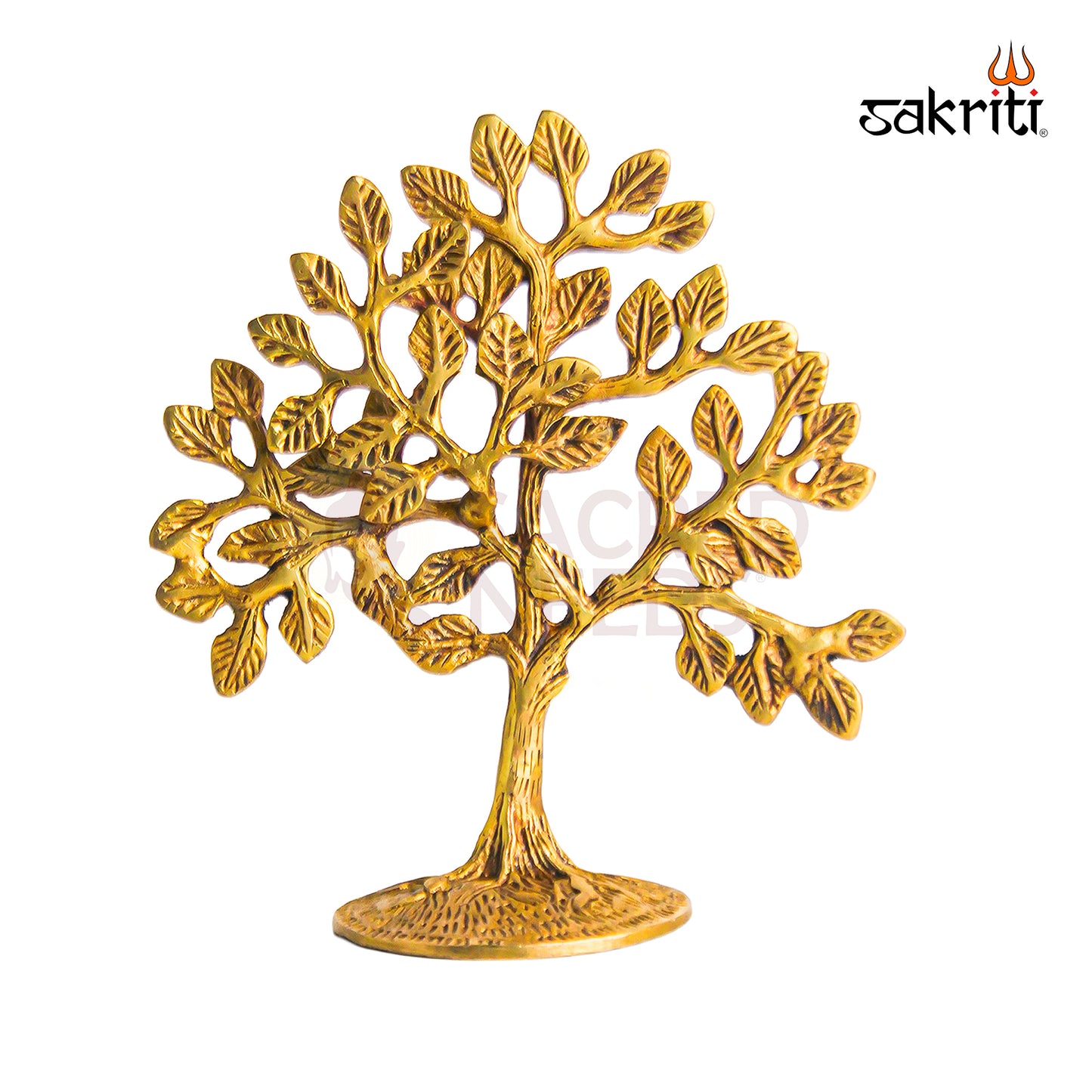 Brass Tree Showpiece – 6.5 Inch | Traditional Decorative Brass Tree for Home & Office