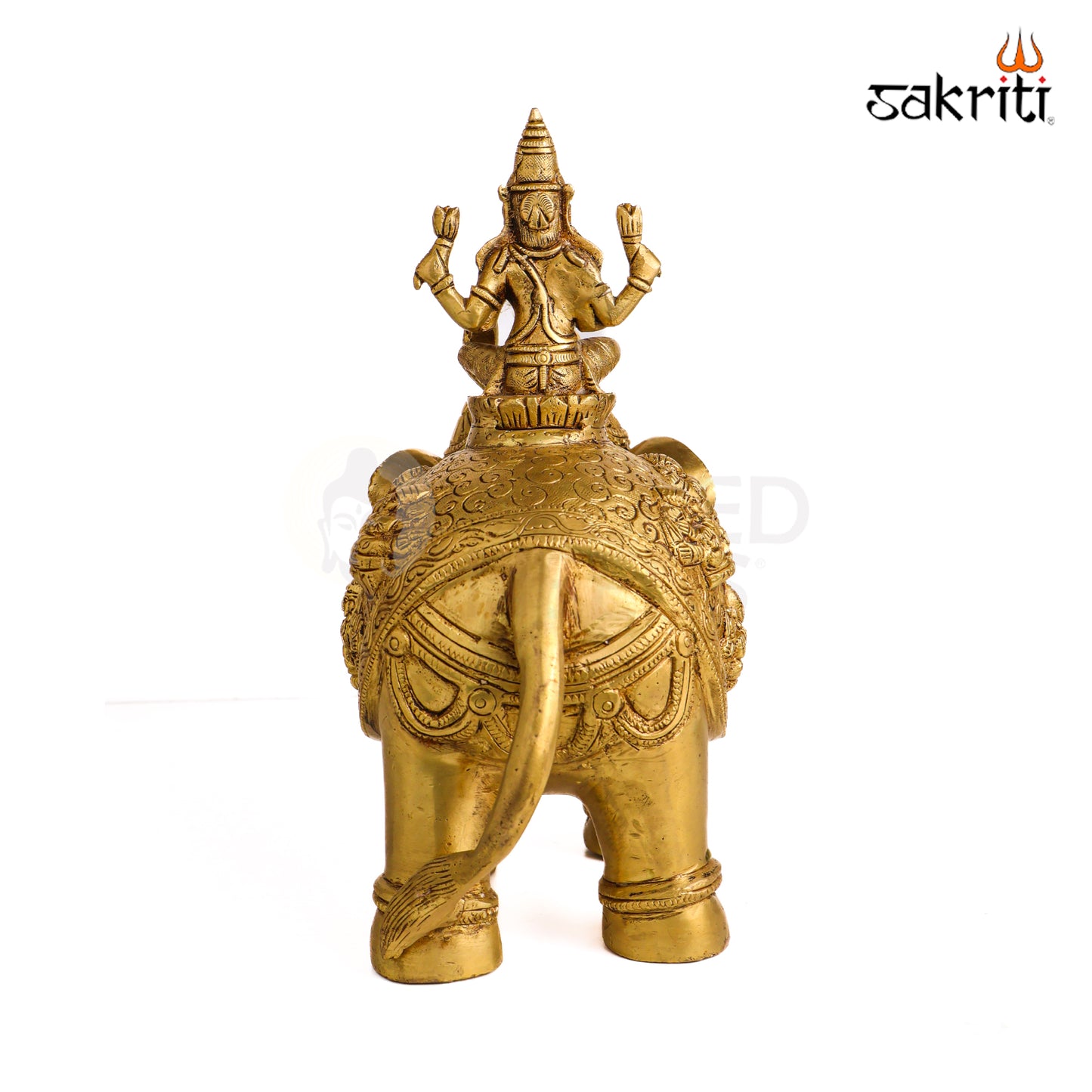 Sacred Needs Brass Ashtalakshmi with Elephant Idol – 12 Inch (30.5 cm) Height | Goddess Ashta Lakshmi Statue for Temple, Pooja Room & Home Décor