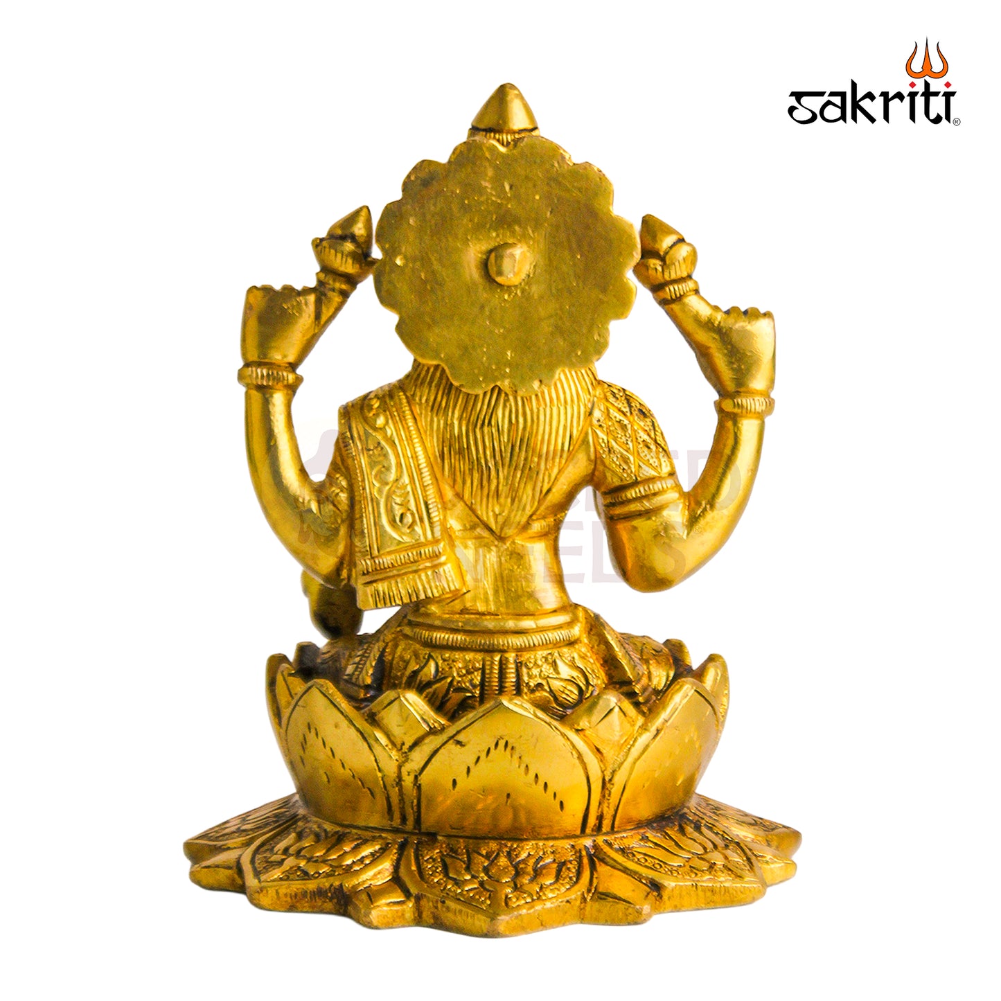 Brass Lotus Lakshmi – 5.7 Inch | Goddess Lakshmi Idol Sitting on Lotus for Pooja Room