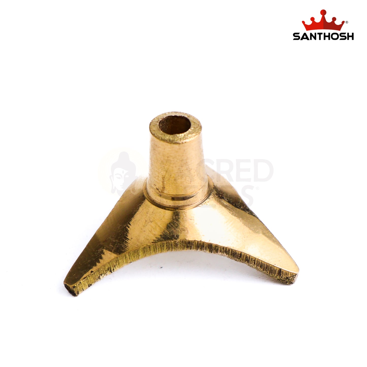 Sacred Needs Brass Thiri Stand – 0.6 Inch (1.5 cm) Height | Traditional Brass Wick Holder for Oil Lamps, Diya & Pooja Use