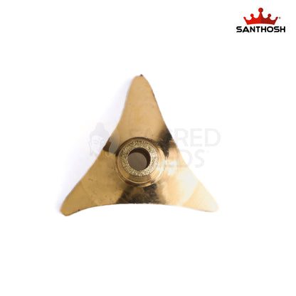 Sacred Needs Brass Thiri Stand – 0.6 Inch (1.5 cm) Height | Traditional Brass Wick Holder for Oil Lamps, Diya & Pooja Use