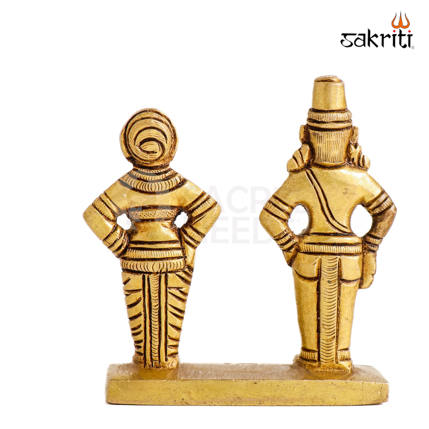 Sacred Needs Brass Vitthal & Rukmini Idol – 3 Inch (7.6 cm) Height | Lord Vitthal Rukmini Statue for Pooja Room, Temple & Spiritual Décor