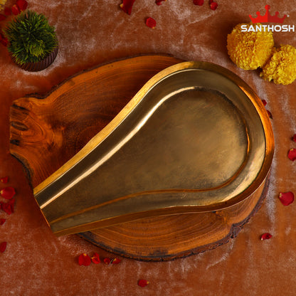Sacred Needs Brass ICC Abhisheka Plate – 12 Inch (30.5 cm) Diameter | Traditional Brass Abhishekam Plate for Pooja, Temple & Ritual Use