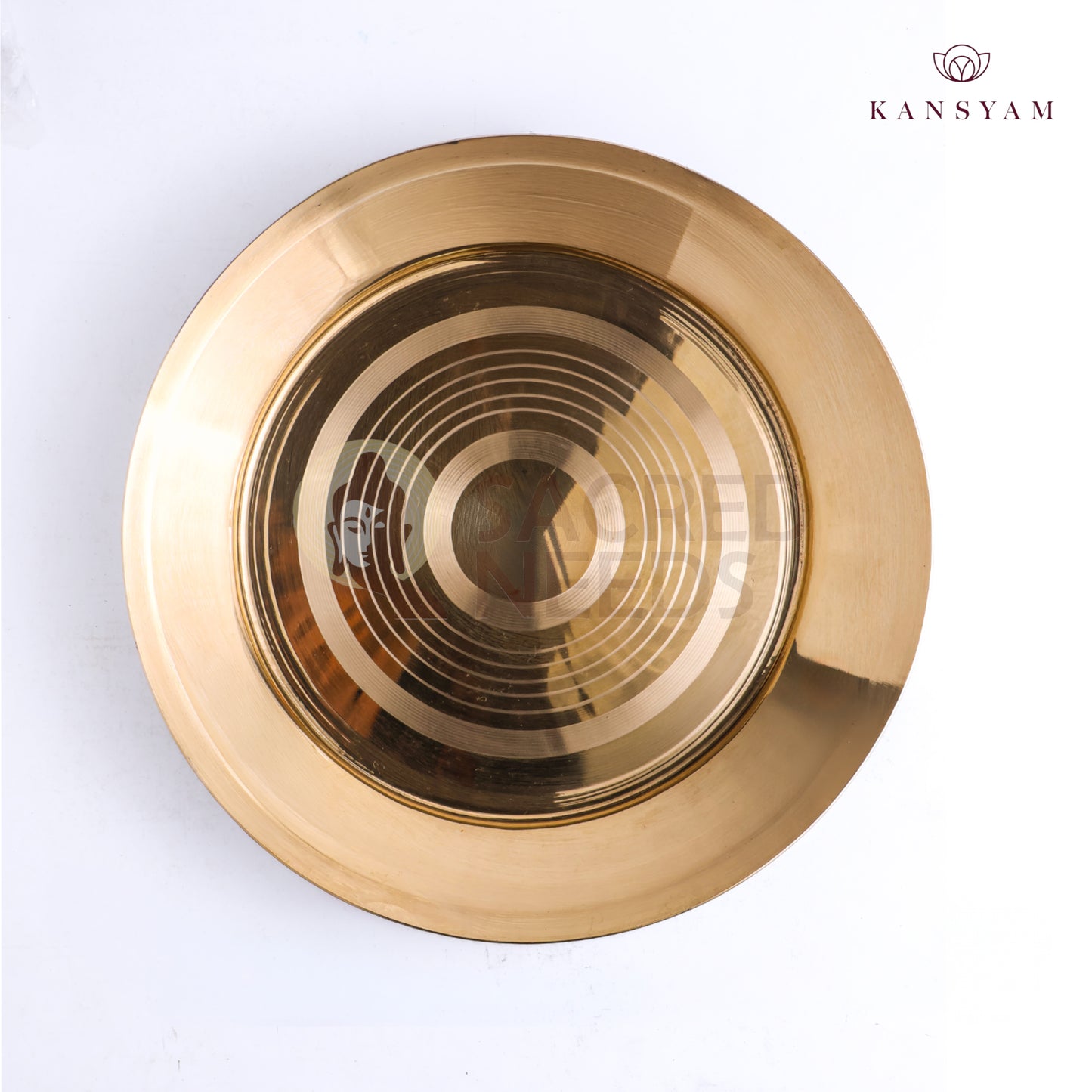 Sacred Needs Bronze Parath Plate – 10 Inch (25.4 cm) Diameter | Traditional Bronze Plate for Pooja Rituals, Prasadam & Temple Use