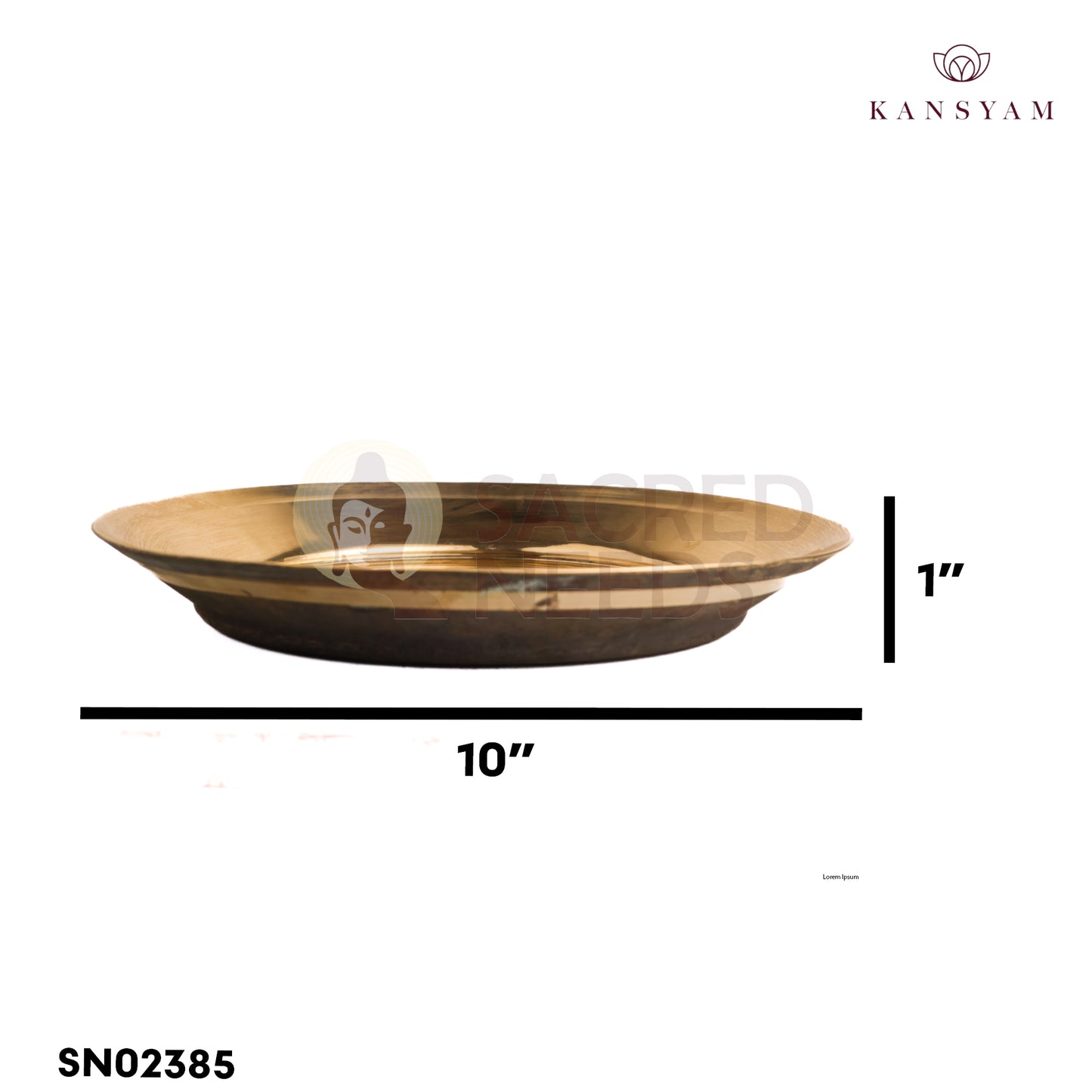 Sacred Needs Bronze Parath Plate – 10 Inch (25.4 cm) Diameter | Traditional Bronze Plate for Pooja Rituals, Prasadam & Temple Use