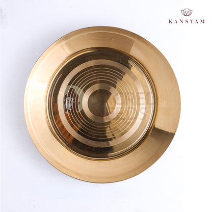 Sacred Needs Bronze Parath Plate – 1.4 Inch (3.6 cm) Height | Traditional Bronze Pooja Plate for Temple, Rituals & Home Use