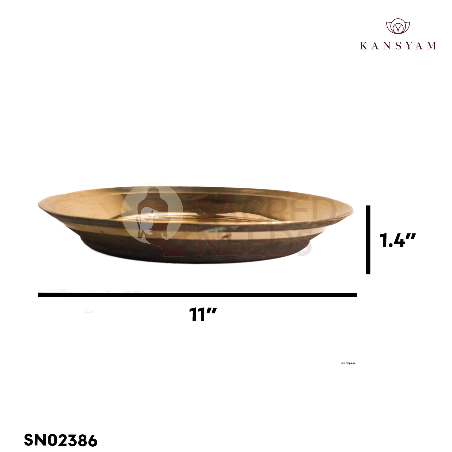 Sacred Needs Bronze Parath Plate – 1.4 Inch (3.6 cm) Height | Traditional Bronze Pooja Plate for Temple, Rituals & Home Use