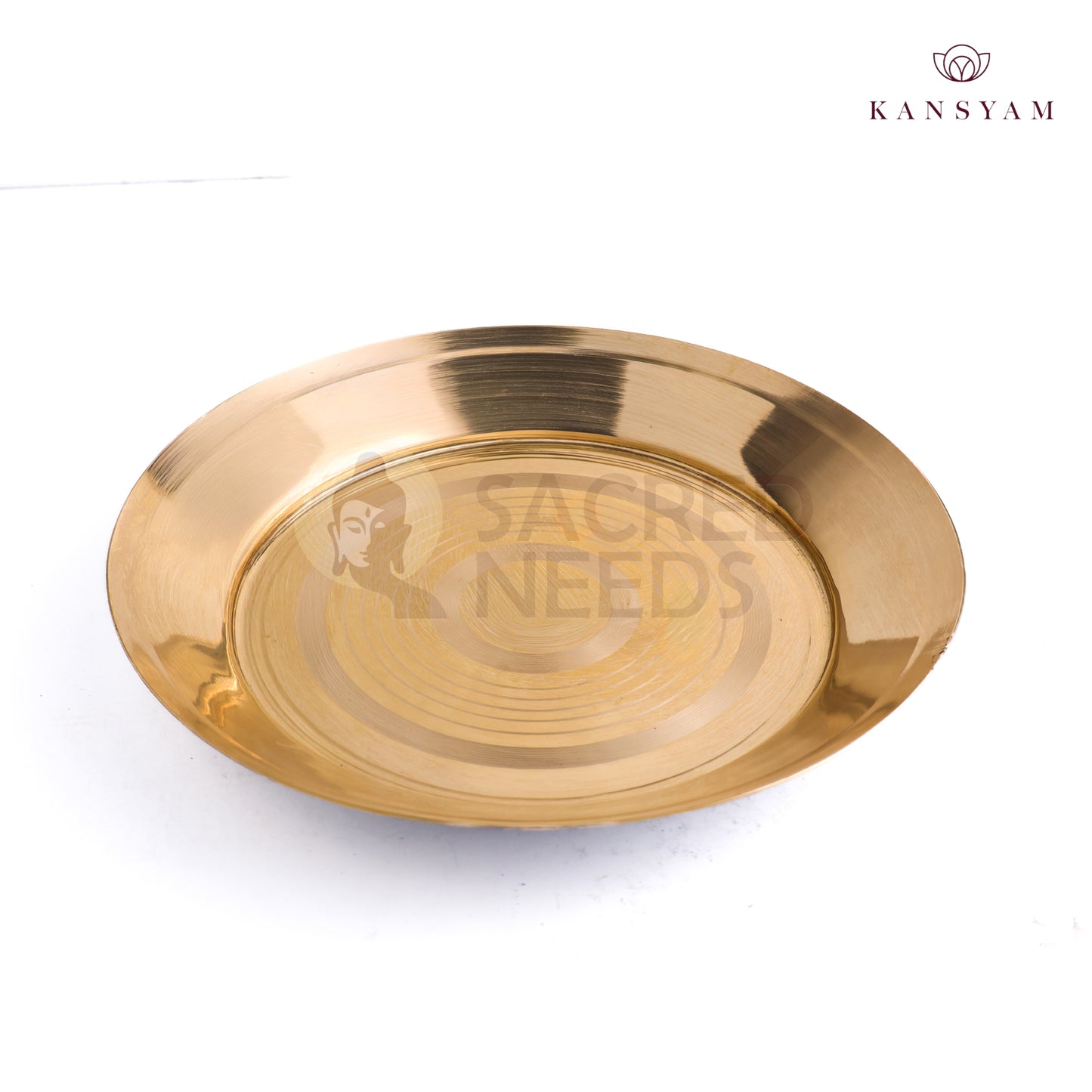 Sacred Needs Bronze Parath Plate – 12 Inch (30.5 cm) Diameter | Traditional Bronze Pooja Plate for Temple Rituals, Aarti & Home Use