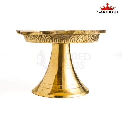 Sacred Needs Brass Abhishek Stand – 3.2 Inch (8.1 cm) Height | Brass Abhishekam Stand for Shivling, Temple Rituals & Pooja Room