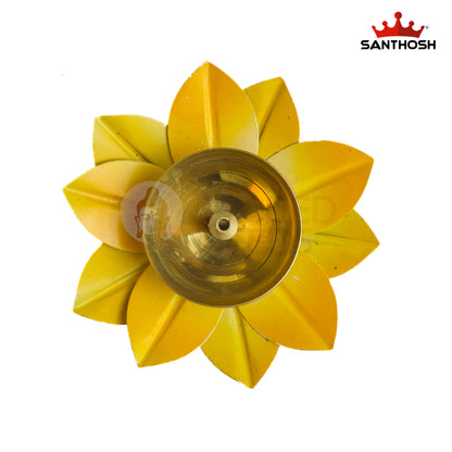Sacred Needs Brass Lotus Pyali Diya – 1.3 Inch (3.3 cm) Height | Decorative Brass Lotus Oil Lamp for Pooja, Temple & Festive Décor