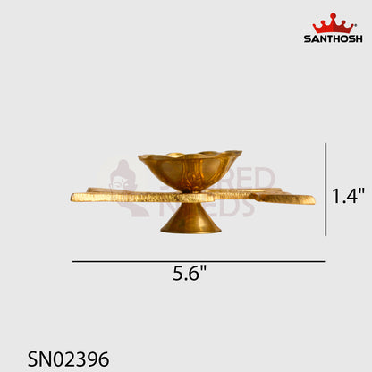 Brass Swastik Pyali Deepam – 1.4 Inch | Traditional Small Pooja Deepak for Ritual Use