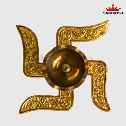 Brass Swastik Pyali Deepam – 1.4 Inch | Traditional Small Pooja Deepak for Ritual Use