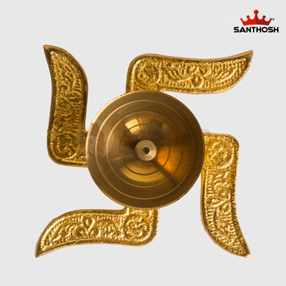 Brass Swastik Pyali Deepam – 1.8 Inch | Compact Brass Deepam for Temple & Daily Pooja