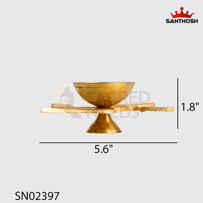 Brass Swastik Pyali Deepam – 1.8 Inch | Compact Brass Deepam for Temple & Daily Pooja