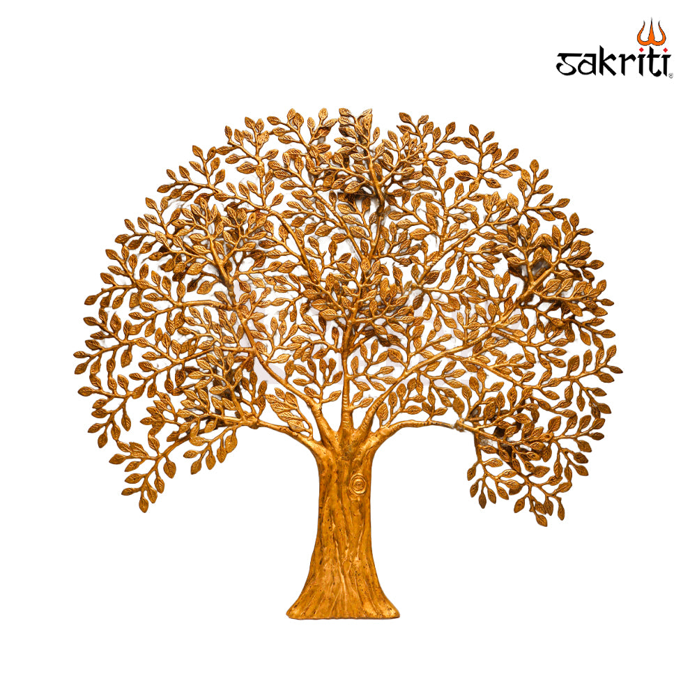 Sacred Needs Brass Tree Wall Décor – 34 Inch (86.4 cm) Height | Large Decorative Brass Tree Wall Hanging for Living Room, Temple & Home Décor