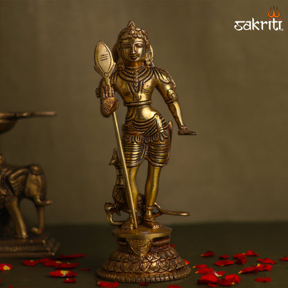 Sacred Needs Brass Palani Murugan Idol – 10 Inch (25.4 cm) Height | Lord Murugan Statue for Pooja Room, Temple & Spiritual Home Décor