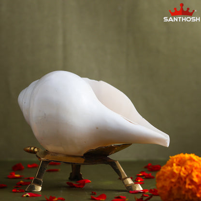 Sacred Needs Brass Plain Shank Stand – 2 Inch (5.1 cm) Height | Traditional Brass Stand Base for Lamps, Idols & Pooja Articles