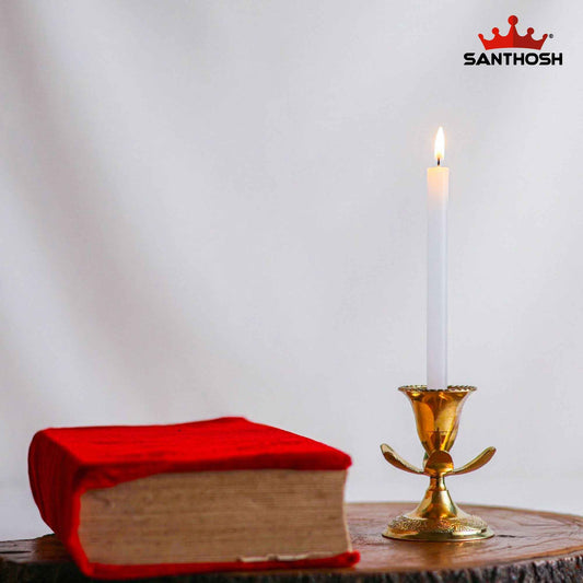 Sacred Needs Brass Candle Stand – 3.2 Inch (8.1 cm) Height | Small Brass Candle Holder for Pooja Room, Temple & Home Décor