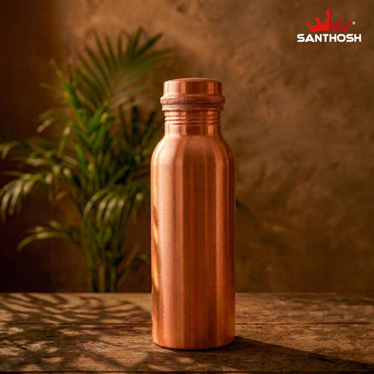 Sacred Needs Pure Copper Water Bottle – 9 Inch (22.9 cm) Height | Ayurvedic Copper Drinking Bottle for Healthy Water Storage & Daily Use