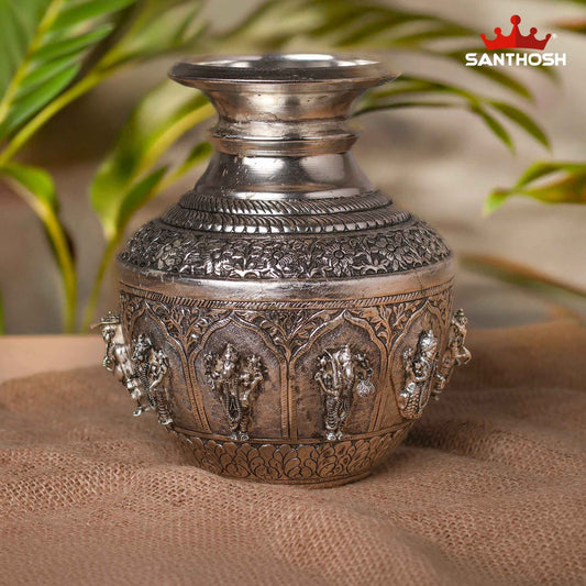 Sacred Needs Copper Dasavatharam Kodam – 8.5 Inch (21.6 cm) Height | Traditional Copper Dasavatharam Pot for Temple Rituals, Abhishekam & Pooja