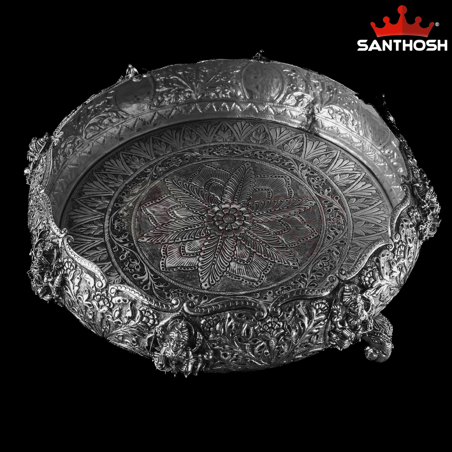 Sacred Needs Copper Ashtalakshmi Urli – 4.7 Inch (11.9 cm) Height | Decorative Lakshmi Urli Bowl for Pooja & Home Décor