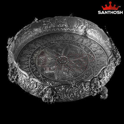 Sacred Needs Copper Ashtalakshmi Urli – 4.7 Inch (11.9 cm) Height | Decorative Lakshmi Urli Bowl for Pooja & Home Décor