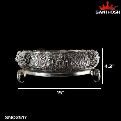 Sacred Needs Copper Ashtalakshmi Urli – 4.7 Inch (11.9 cm) Height | Decorative Lakshmi Urli Bowl for Pooja & Home Décor